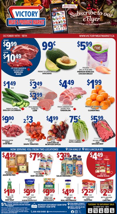 Victory Meat Market Flyer October 14 to 18