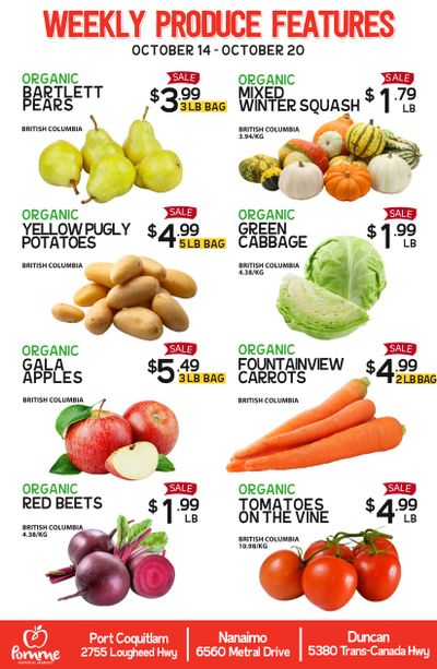 Pomme Natural Market Weekly Produce Flyer October 14 to 20