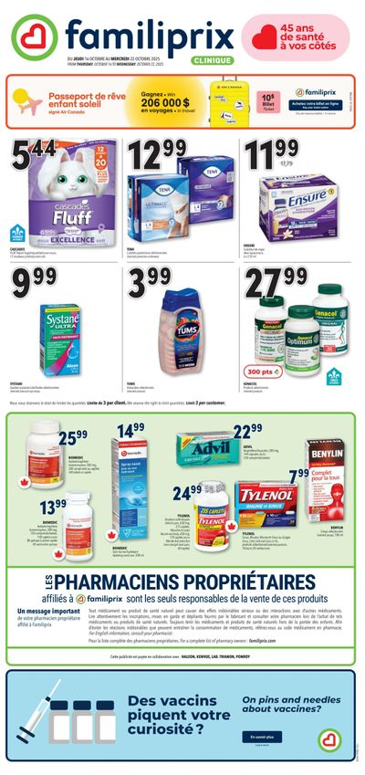 Familiprix Clinique Flyer October 16 to 22