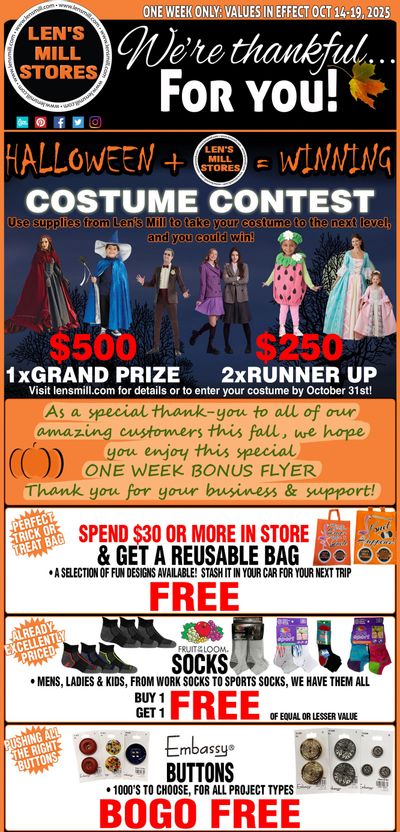 Len's Mill Stores Flyer October 14 to 19