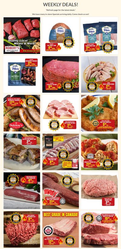 Robert's Fresh and Boxed Meats Flyer October 14 to 20