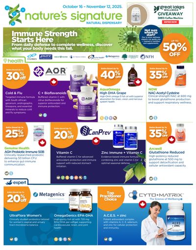 Nature's Signature Flyer October 16 to November 12