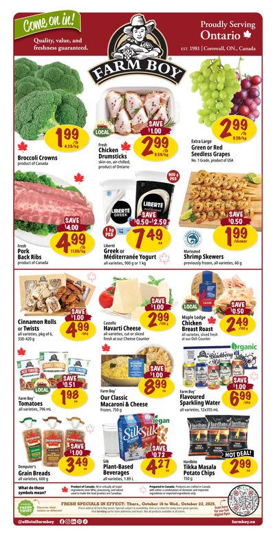 Farm Boy Flyer October 16 to 22