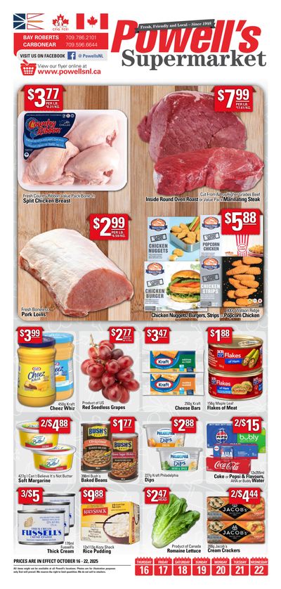 Powell's Supermarket Flyer October 16 to 22