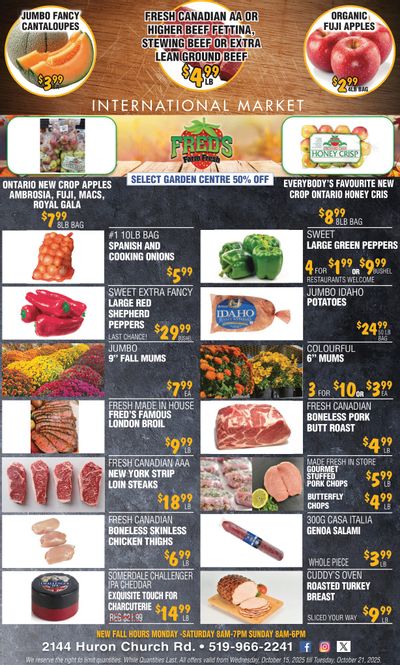Fred's Farm Fresh Flyer October 15 to 21