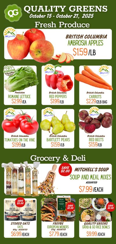 Quality Greens Flyer October 15 to 21