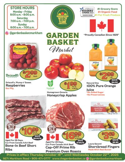 The Garden Basket Flyer October 16 to 22