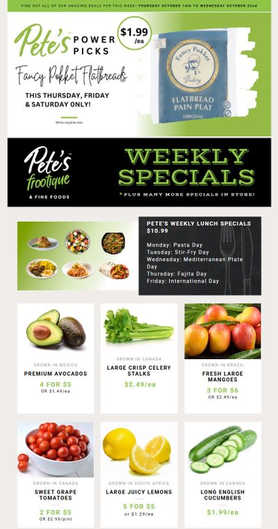 Pete's Fine Foods Flyer October 16 to 22