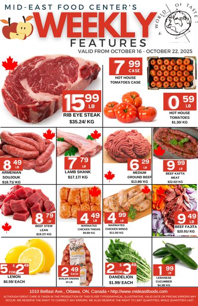 Mid-East Food Centre Flyer October 16 to 22
