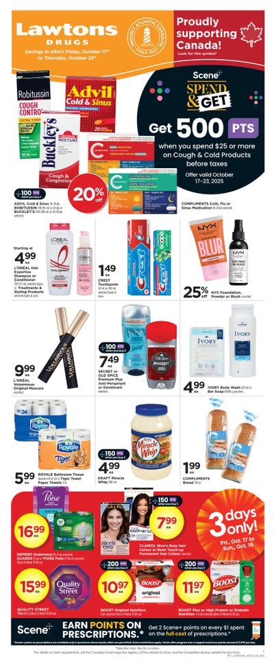 Lawtons Drugs Flyer October 17 to 23