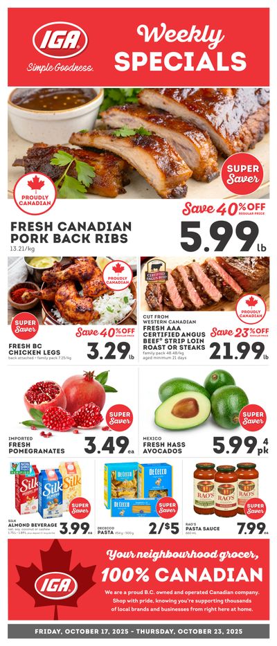 IGA Stores of BC Flyer October 17 to 23