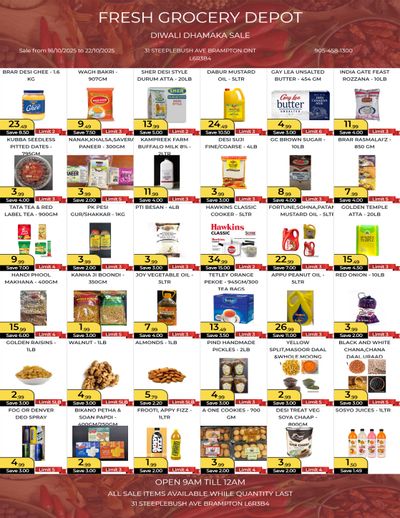 Fresh Grocery Depot Flyer October 16 to 22