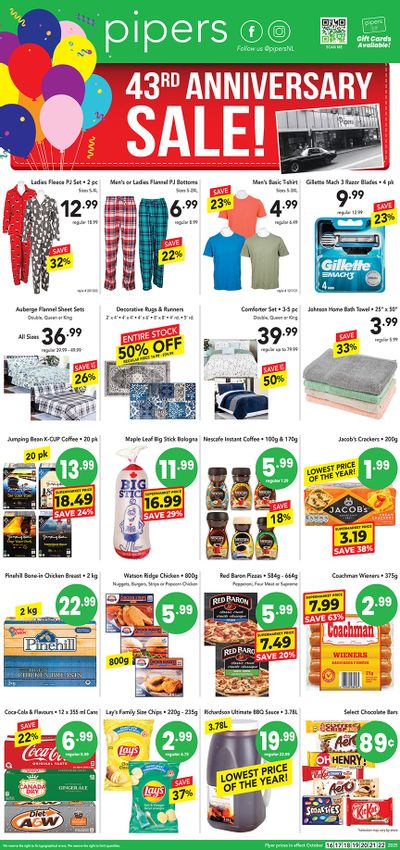 Pipers Superstore Flyer October 16 to 22