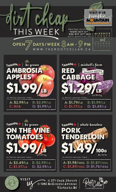 The Root Cellar Flyer October 16 to 22