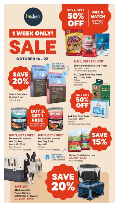 Bosley's by PetValu Flyer October 16 to 22