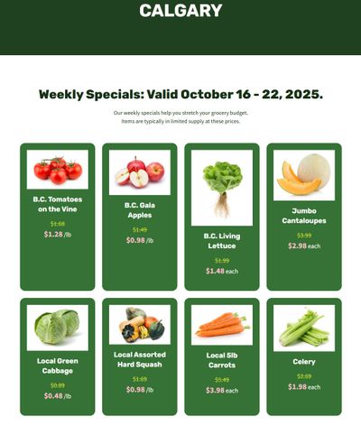H&W Produce Flyer October 16 to 22