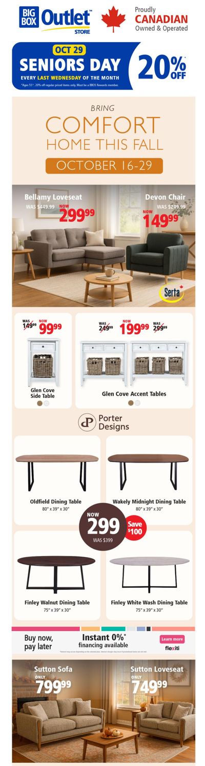 Big Box Outlet Store Flyer October 16 to 29