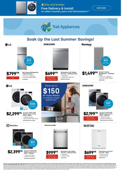 Trail Appliances (BC) Flyer October 16 to 19
