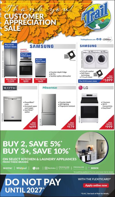 Trail Appliances (AB & SK) Flyer October 16 to 19