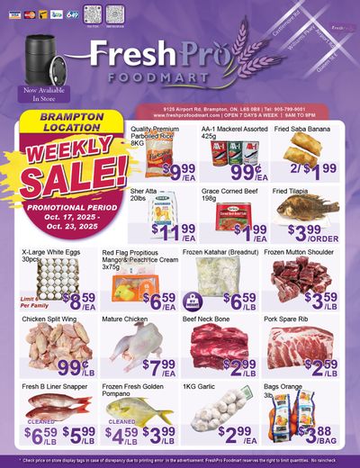 FreshPro Foodmart (Brampton) Flyer October 17 to 23