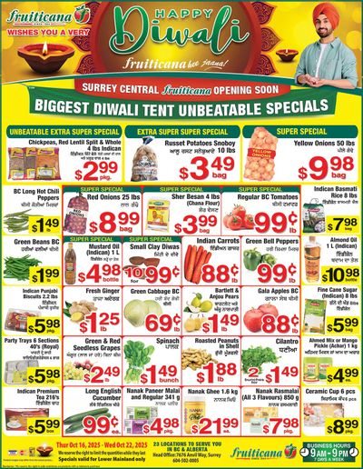 Fruiticana (Greater Vancouver) Flyer October 16 to 22
