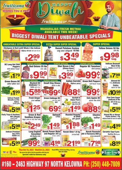 Fruiticana (Kelowna) Flyer October 16 to 22