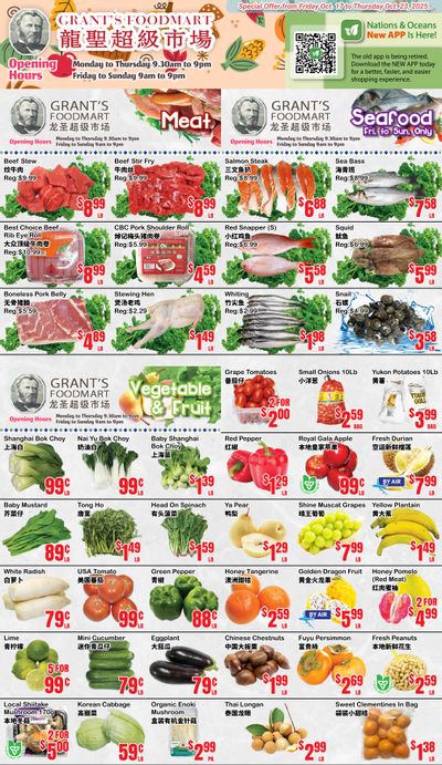 Grant's Food Mart Flyer October 17 to 23