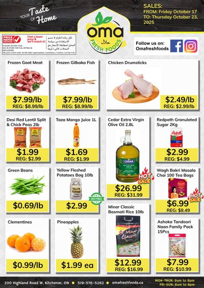 Oma Fresh Foods Flyer October 17 to 23