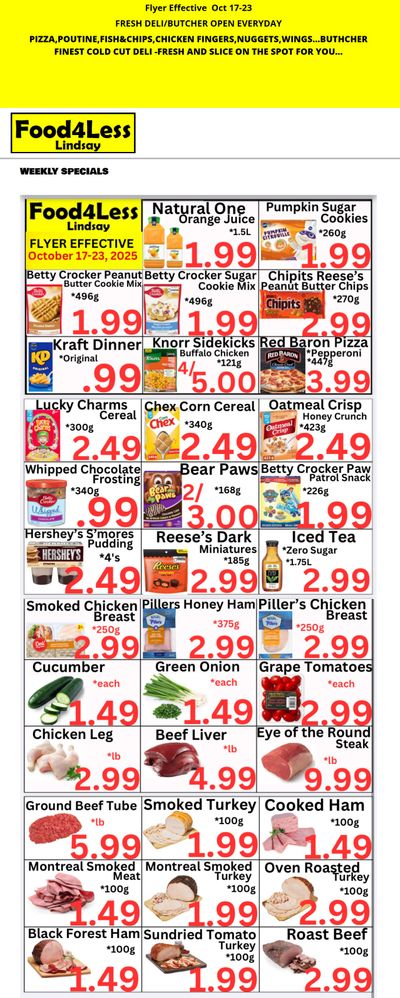 Food 4 Less (Lindsay) Flyer October 17 to 23