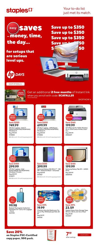 Staples Flyer October 17 to 23