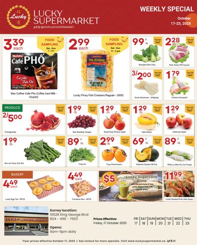 Lucky Supermarket (Surrey) Flyer October 17 to 23