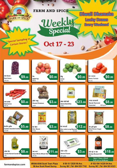 Farm And Spice Grocers Flyer October 17 to 23