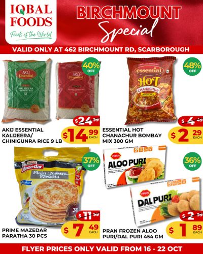 Iqbal Foods (Birchmount Rd) Flyer October 16 to 22