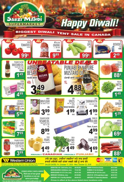 Sabzi Mandi Supermarket (Lower Mainland) Flyer October 17 to 22