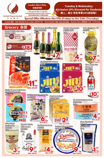 United Supermarket (London) Flyer October 17 to 23