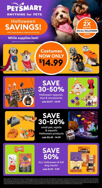 Petsmart Halloween Savings Flyer October 17 to 31