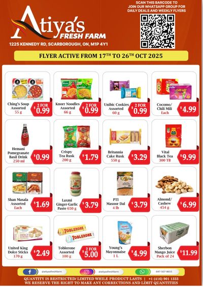 Atiya's Fresh Farm Flyer October 17 to 26