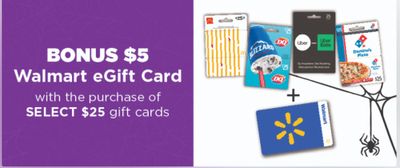 Walmart Canada: Get a Bonus $5 Walmart eGift Card With The Purchase of Select $25 Gift Cards
