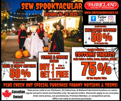 Fabricland (Kitchener, St. Catharines, Welland) Flyer October 16 to 31
