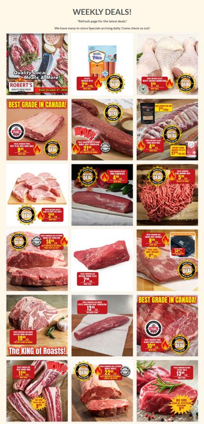 Robert's Fresh and Boxed Meats Flyer October 20 to 27