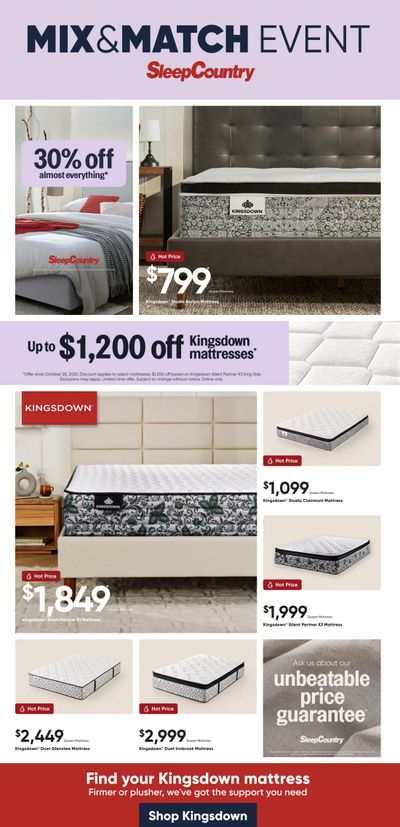 Sleep Country Flyer October 22 to 28