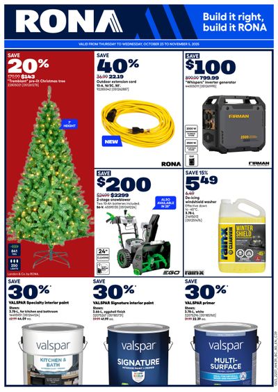 Rona & Rona+ (West) Flyer October 23 to November 5