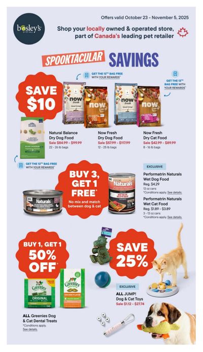 Bosley's by PetValu Flyer October 23 to November 5