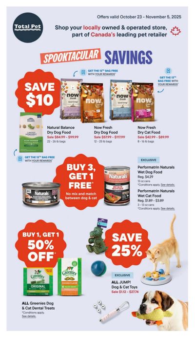 Total Pet Flyer October 23 to November 5