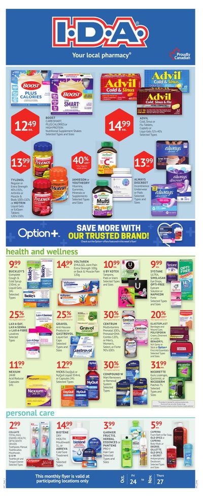 I.D.A. Pharmacy Monthly Flyer October 24 to November 27