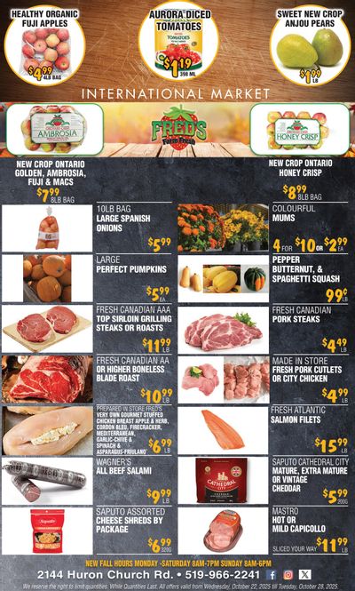 Fred's Farm Fresh Flyer October 22 to 28
