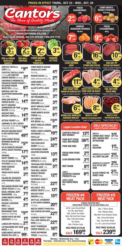 Cantor's Meats Flyer October 23 to 29
