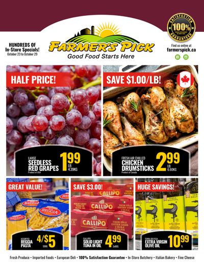 Farmer's Pick Flyer October 23 to 29