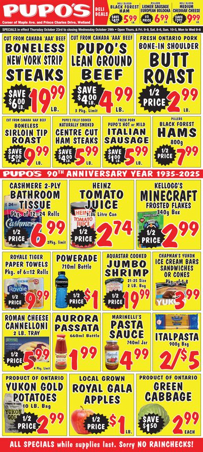 Pupo's Food Market Flyer October 23 to 29