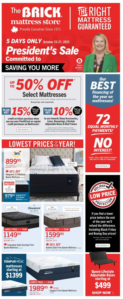 The Brick Mattress Store Flyer October 23 to 27